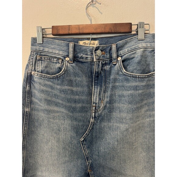 NWOT Madewell Rilee Denim Midi Skirt Size 25 Blue Front Slit Enmore Wash Cotton - Picture 4 of 7